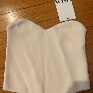 Zara Knit Bustier Top S New With Tags